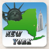 New Yorker Karte, Freiheitsstatue, Denkmal Untersetzer (Vorderseite)