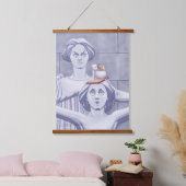 New Yorker Konflikt Wandteppich Mit Holzrahmen (Schlafzimmer)