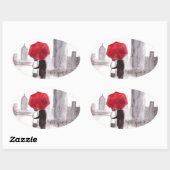 New Yorker Liebe Ovaler Aufkleber (Blatt)