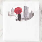 New Yorker Liebe Ovaler Aufkleber (Tasche)