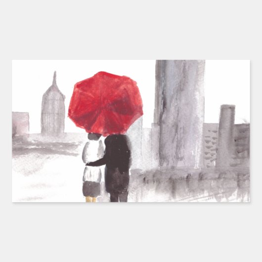 New Yorker Liebe Rechteckiger Aufkleber (Vorderseite)