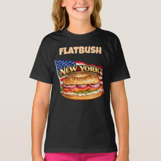 New Yorker Mädchen dunkles T-Shirt