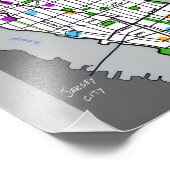New Yorker Minimalist Map Poster Schwarz & Weiß St (Ecke)