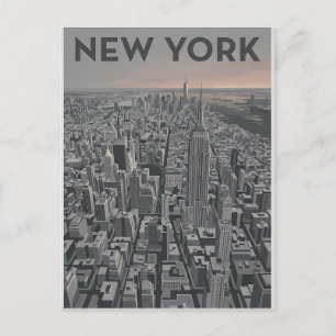 New Yorker Minimalistische Skyline-Kunst Postkarte