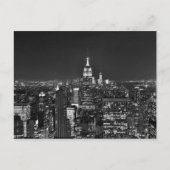 New Yorker Nachtskyline in Schwarzweiß Postkarte (Vorderseite)
