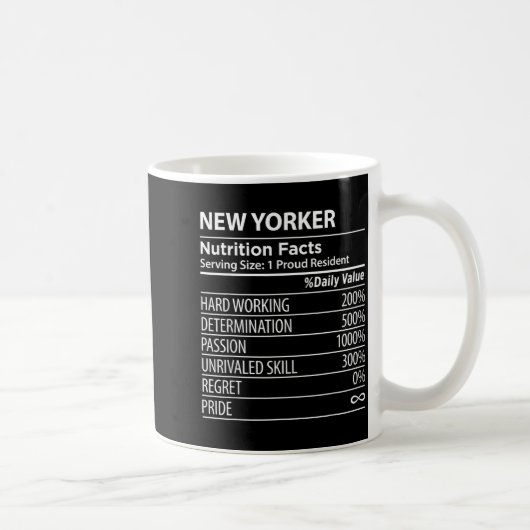 New Yorker Nutrition Facts Funny New York Pride Kaffeetasse (Rechts)