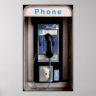 New Yorker öffentliches Telefon, Retro-Telefonzell Poster