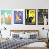 New Yorker Oldtimer-Plakate Bilderwand Sets (Schlafzimmer)
