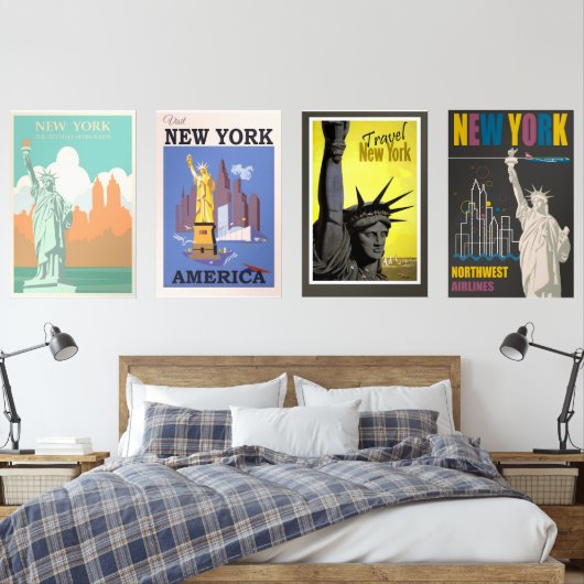 New Yorker Oldtimer-Plakate Bilderwand Sets (Schlafzimmer)
