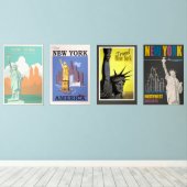 New Yorker Oldtimer-Plakate Bilderwand Sets (Holzboden)