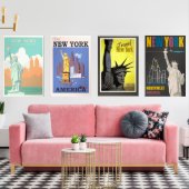 New Yorker Oldtimer-Plakate Bilderwand Sets (Wohnzimmer)