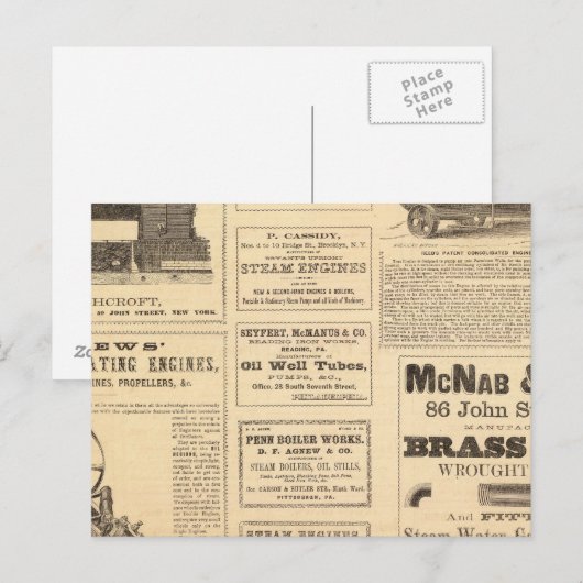 New Yorker Ölwerbung Postkarte (Vorne/Hinten)