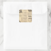 New Yorker Ölwerbung Quadratischer Aufkleber (Tasche)