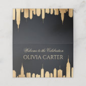 New Yorker Party Platzkarte (Außenseite Aufgefaltet)