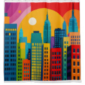 New Yorker Pop-Art Duschvorhang (Vorderseite)