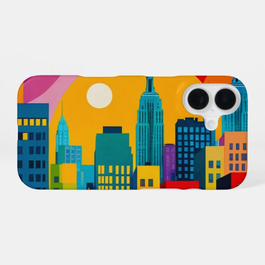 New Yorker Pop-Art iPhone 16 Hülle (Rückseite (Horizontal))