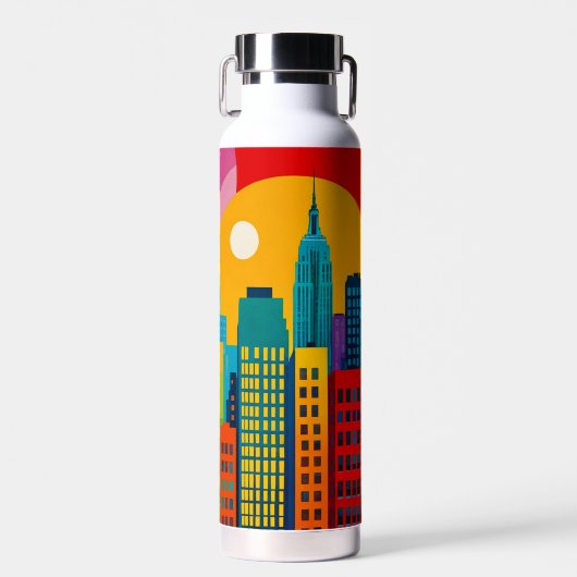 New Yorker Pop Art Trinkflasche (Vorne)