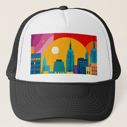 New Yorker Pop Art Truckerkappe (Vorderseite)