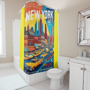 New Yorker Poster der 1960er AR-Design Duschvorhang