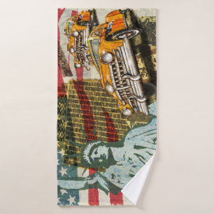 New Yorker Reiseplakat. Badehandtuch