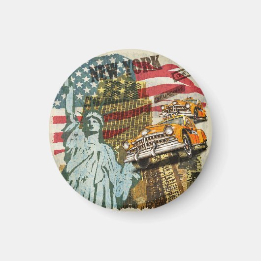 New Yorker Reiseplakat. Magnet (Vorne)