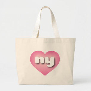 New Yorker rosa Fackelherz - I Liebe Jumbo Stoffbeutel