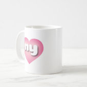 New Yorker rosa Fackelherz - I Liebe Kaffeetasse (Vorderseite Links)