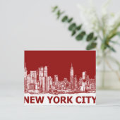 New Yorker Rotmaroon Postkarte (Stehend Vorderseite)