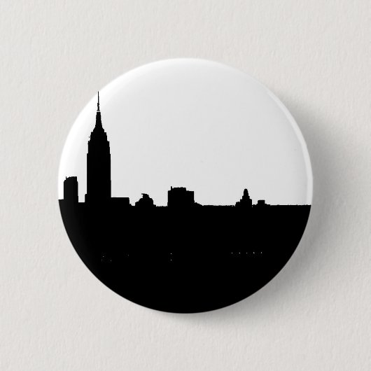 New Yorker Silhouette Black & White Button (Vorderseite)
