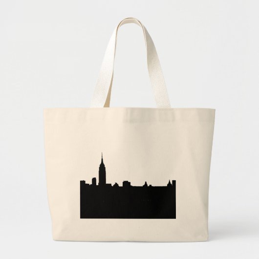 New Yorker Silhouette Black & White Jumbo Stoffbeutel (Vorne)
