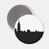 New Yorker Silhouette Black & White Magnet (Vorderseite/Rückseite)