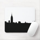 New Yorker Silhouette Black & White Mousepad (Mit Mouse)