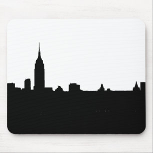 New Yorker Silhouette Black & White Mousepad