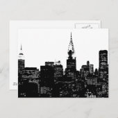 New Yorker Silhouette Black & White Postkarte (Vorne/Hinten)