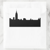 New Yorker Silhouette Black & White Rechteckiger Aufkleber (Tasche)