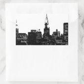 New Yorker Silhouette Black & White Rechteckiger Aufkleber (Tasche)