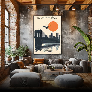 New Yorker Silhouetten - Skyline Reflexionen Poster