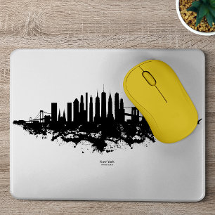 New Yorker Skyline Aquarell Schwarz-Weiß Mousepad