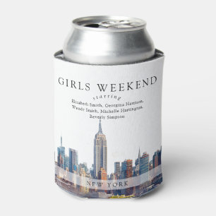 New Yorker Skyline-Aquarell-Wochenende für Mädchen Dosenkühler