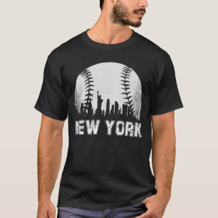 New Yorker Skyline Baseball-Fan lustig T-Shirt