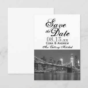 New Yorker Skyline Brooklyn Hochzeit Termin speich Einladung