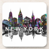 New Yorker Skyline für Graffiti Beverage Coaster Getränkeuntersetzer (Vorderseite)