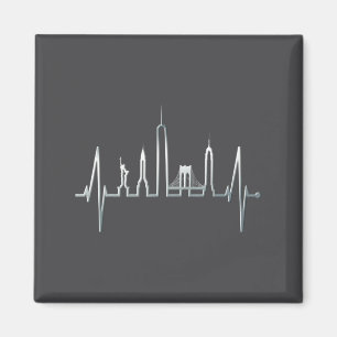 New Yorker Skyline Herzschlag Liebe Freiheitsstatu Magnet