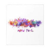New Yorker Skyline in Aquarellfarbe Notizblock (Vorderseite)