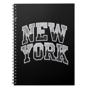 New Yorker Skyline integrierte Silhouette schwarz Notizblock