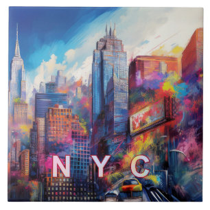 New Yorker Skyline-Kunst Fliese