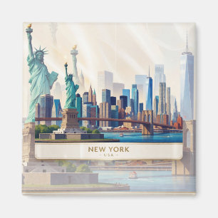 New Yorker Skyline-Landmarkenszene 🗽 Magnet