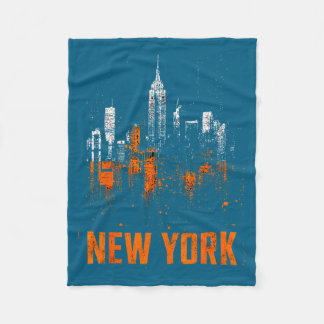 New Yorker Skyline Punk Grunge Vintage Retro Graff Fleecedecke