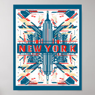 New Yorker Skyline Punk Grunge Vintage Retro Graff Poster