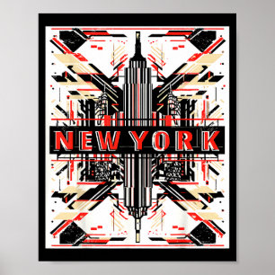 New Yorker Skyline Punk Grunge Vintage Retro Poster